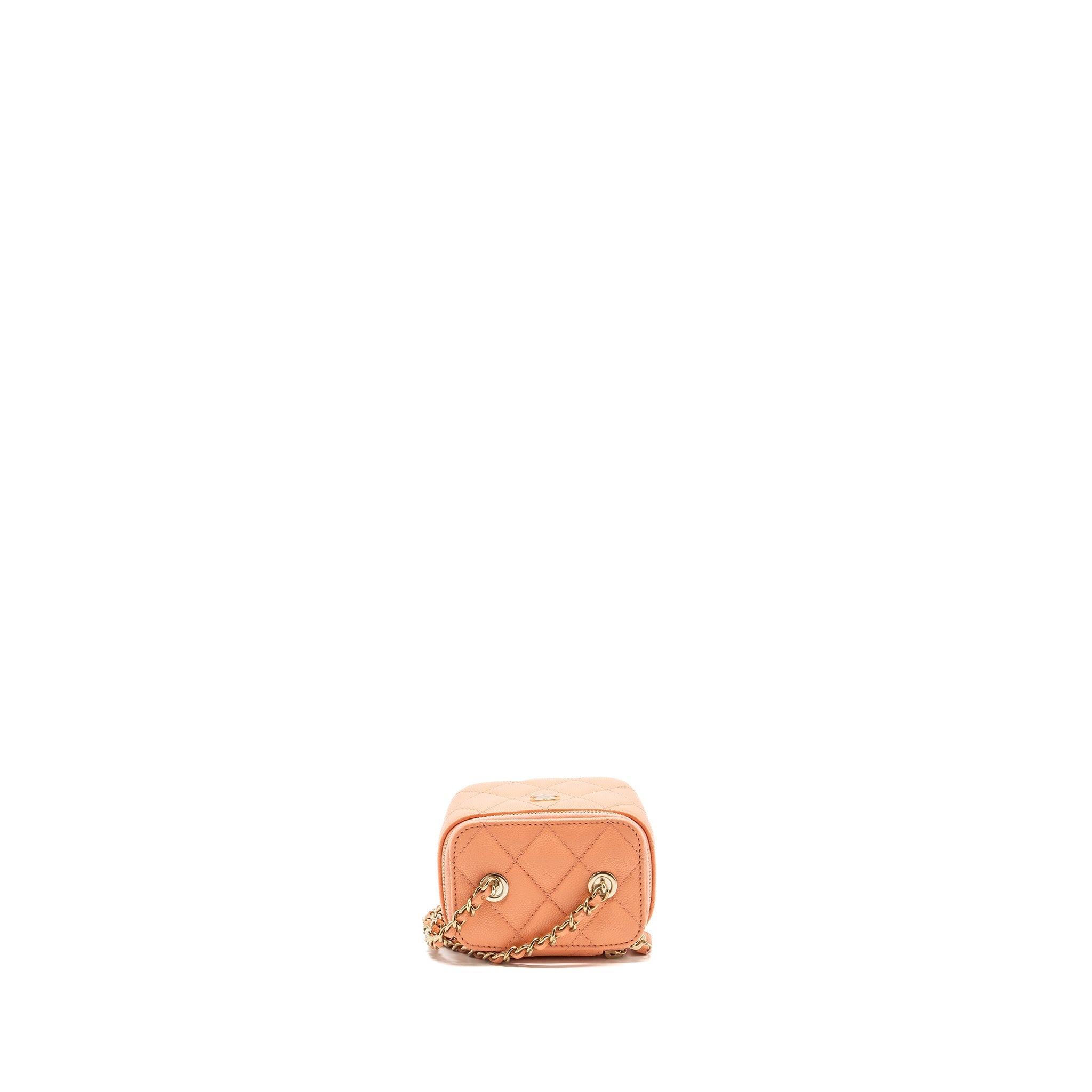 Chanel Mini Vanity With Chains Caviar Coral Pink L(Microchip)