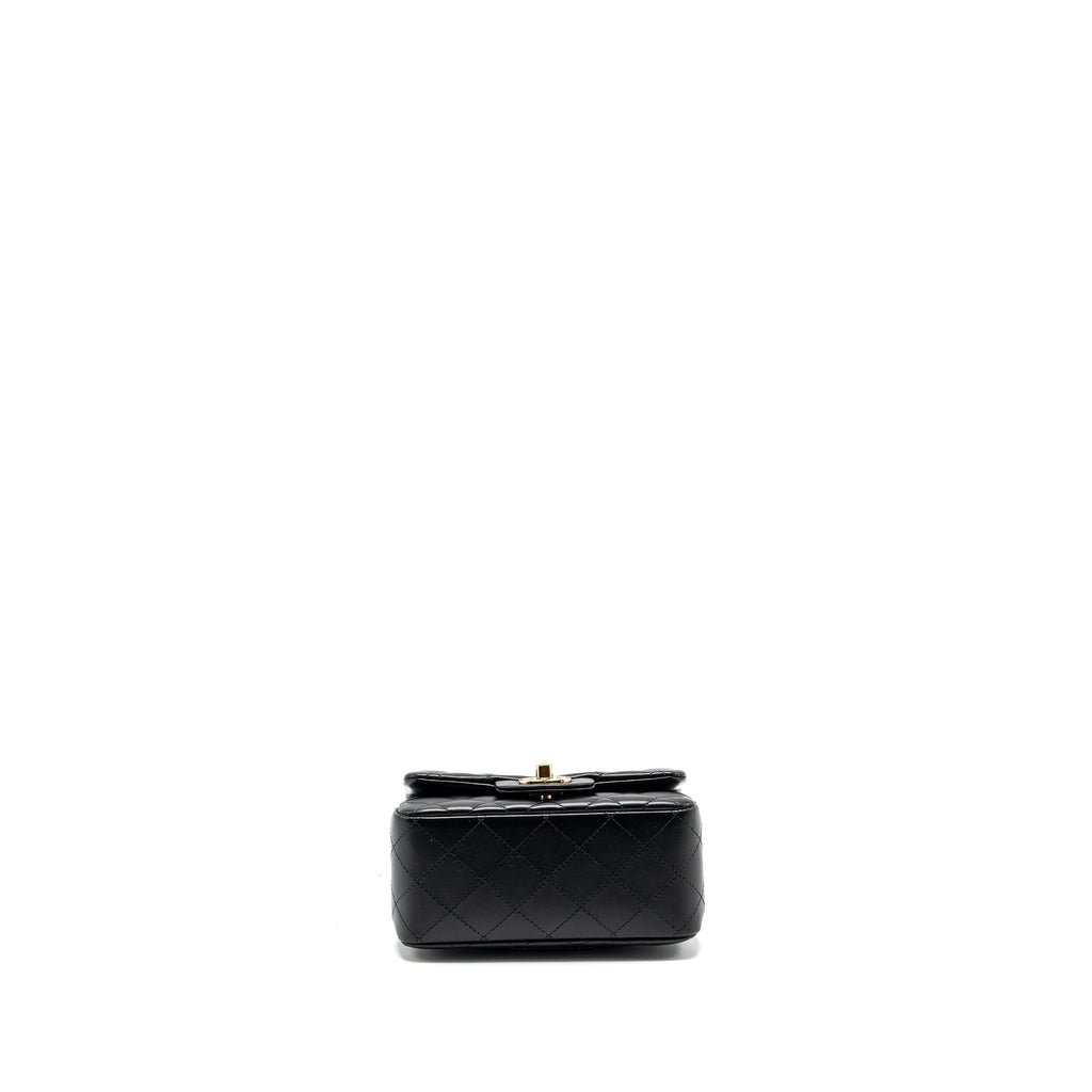 Chanel Mini Square Flap Bag Lambskin Black L (microchip)
