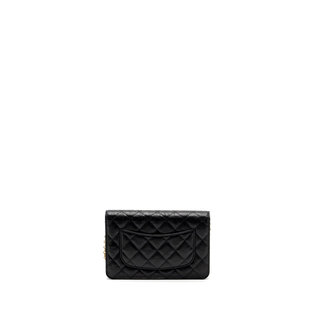 Chanel 2.55 Wallet on Chain Aged Calfskin Black Brushed  (Microchip)