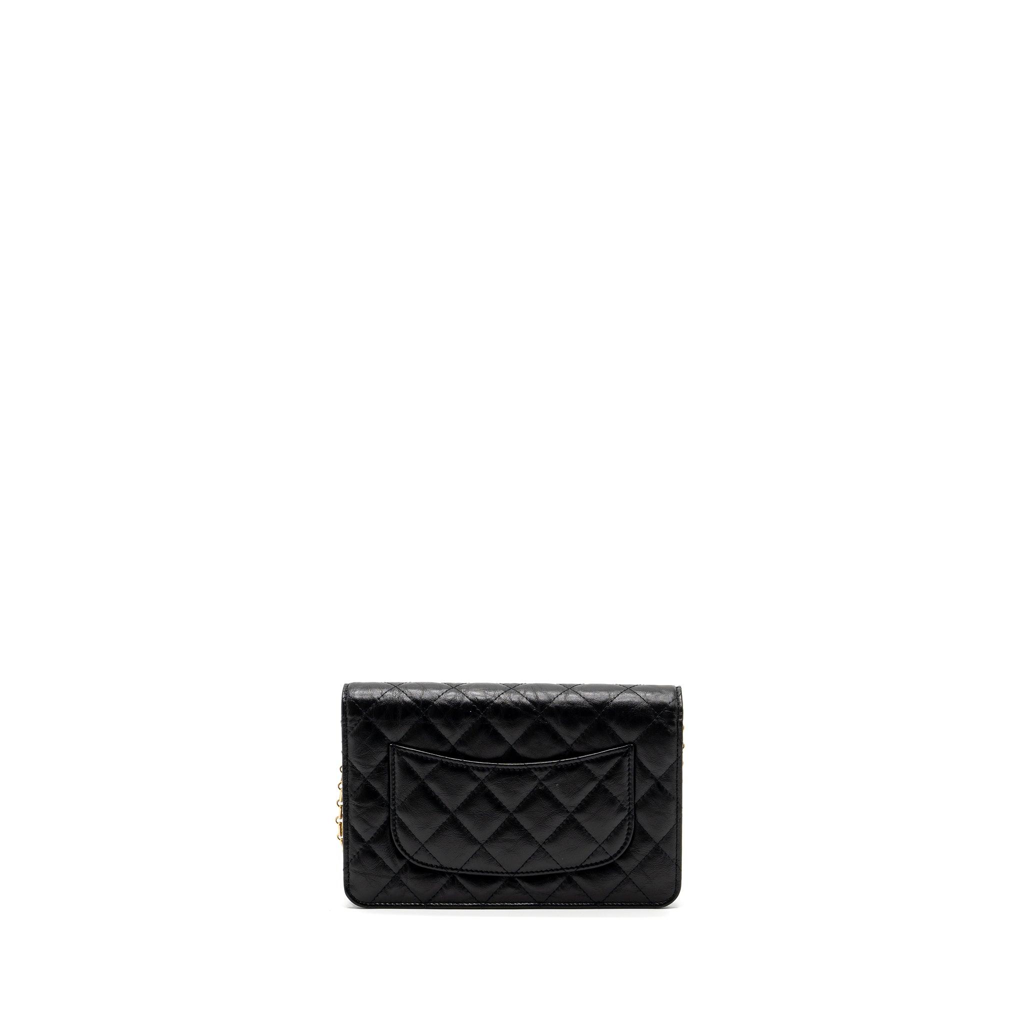 Chanel 2.55 Wallet on Chain Aged Calfskin Black Brushed  (Microchip)