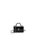 Chanel 23k top handle vanity bag shiny calfskin black  (microchip)