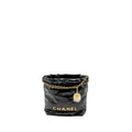 Chanel Mini 22 Bag Shiny Calfskin Black  (microchip)