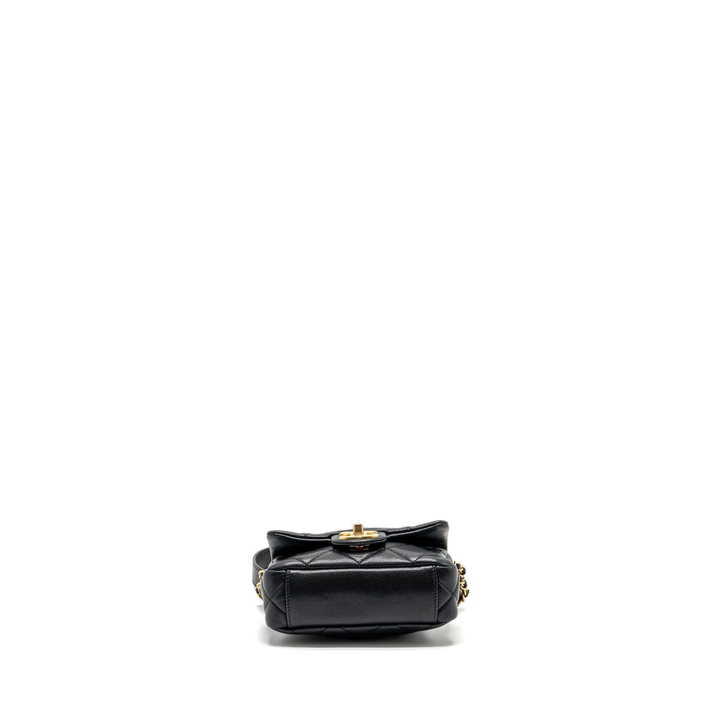 Chanel Mini Twist Your Button Flap Bag Caviar Black  (Microchip)