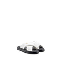 Chanel Size 39 Quilted Sandal Lambskin White/Black L