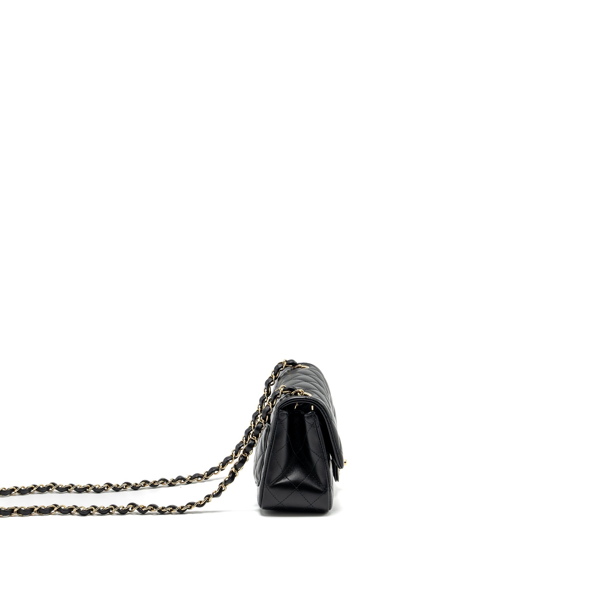 Chanel Mini Square Flap Bag Lambskin Black L (microchip)