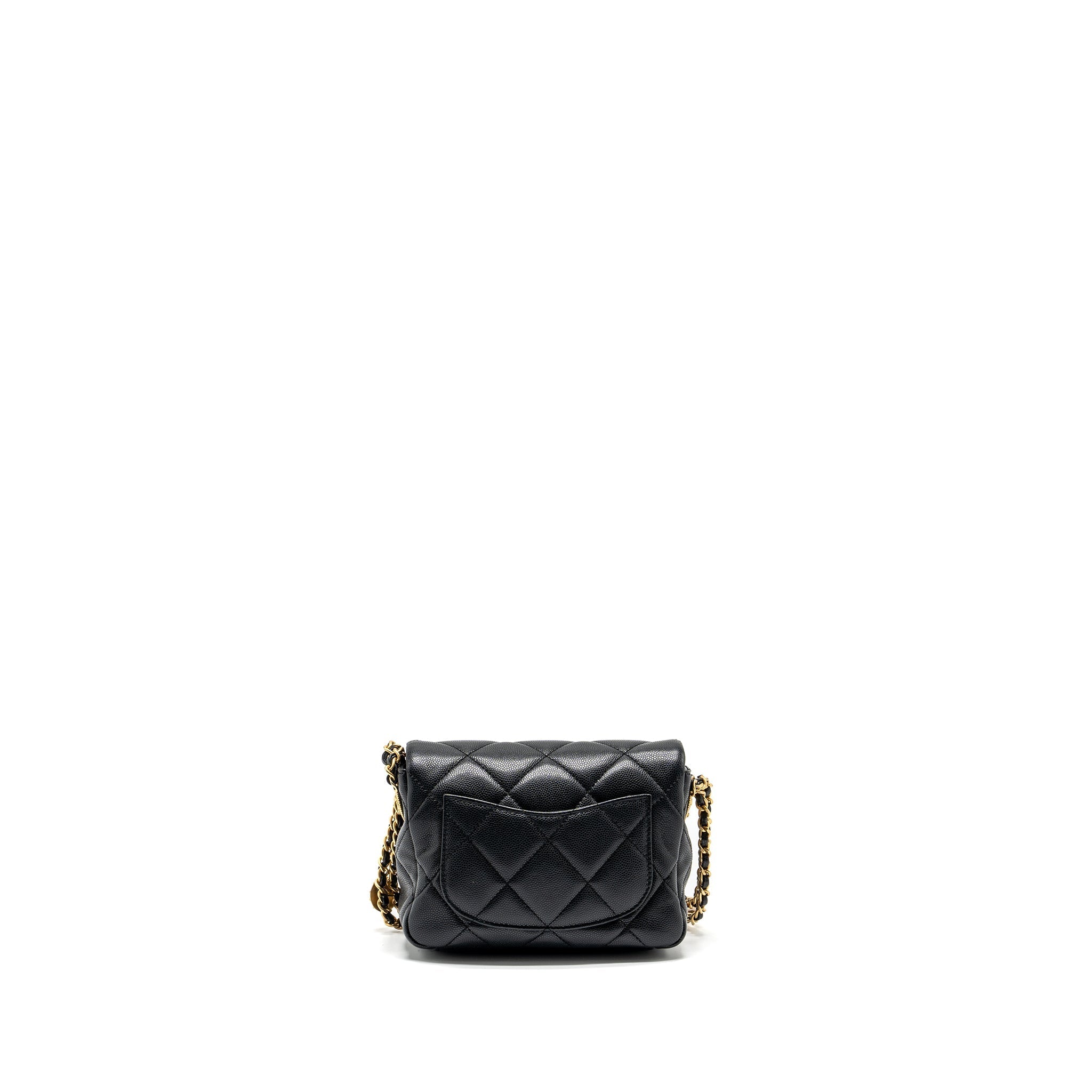 Chanel Mini Twist Your Button Flap Bag Caviar Black  (Microchip)