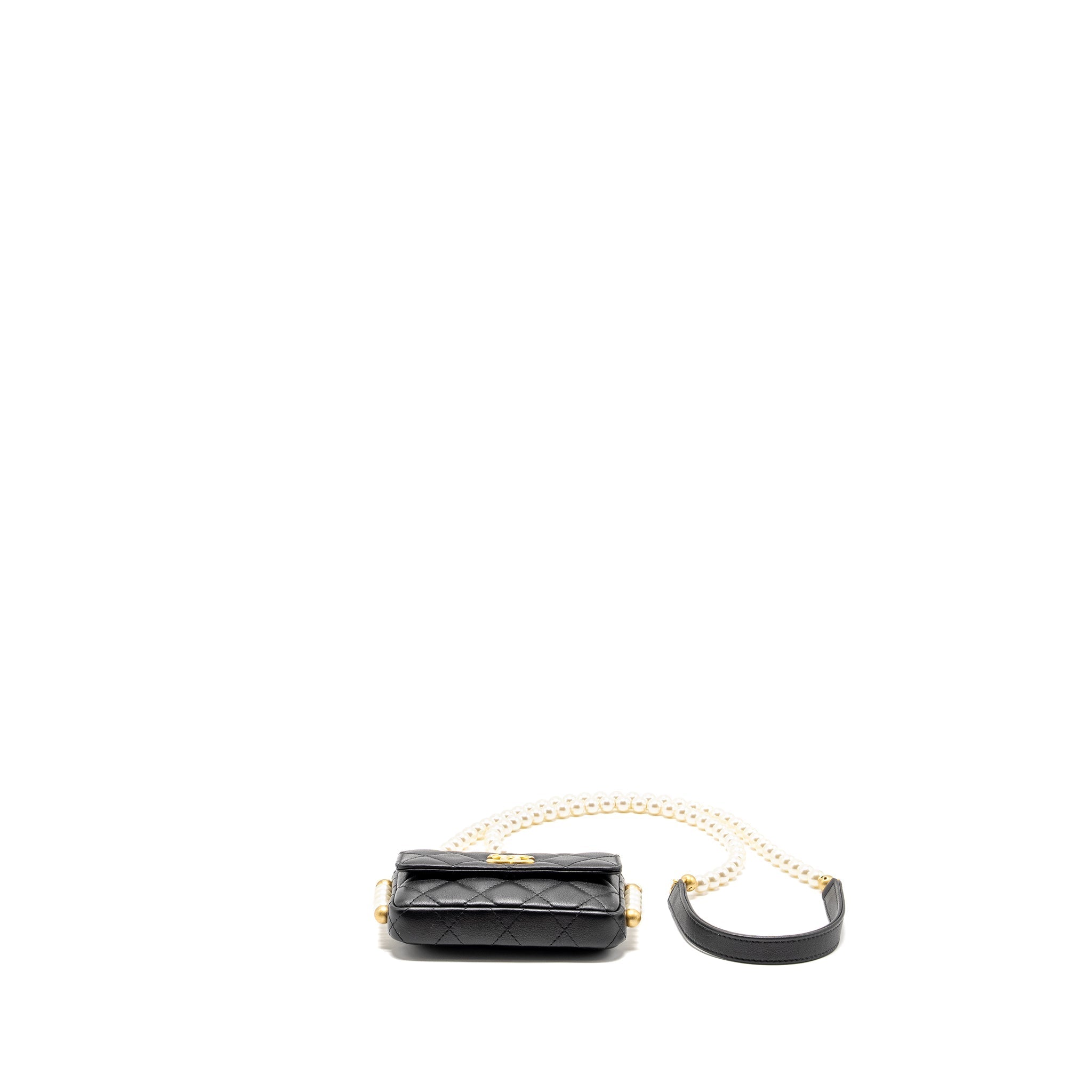 Chanel Mini Flap Purse with Pearl Chain Calfskin