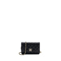 Chanel Detailed Logo Wallet On Chain Black Caviar L (microchip)