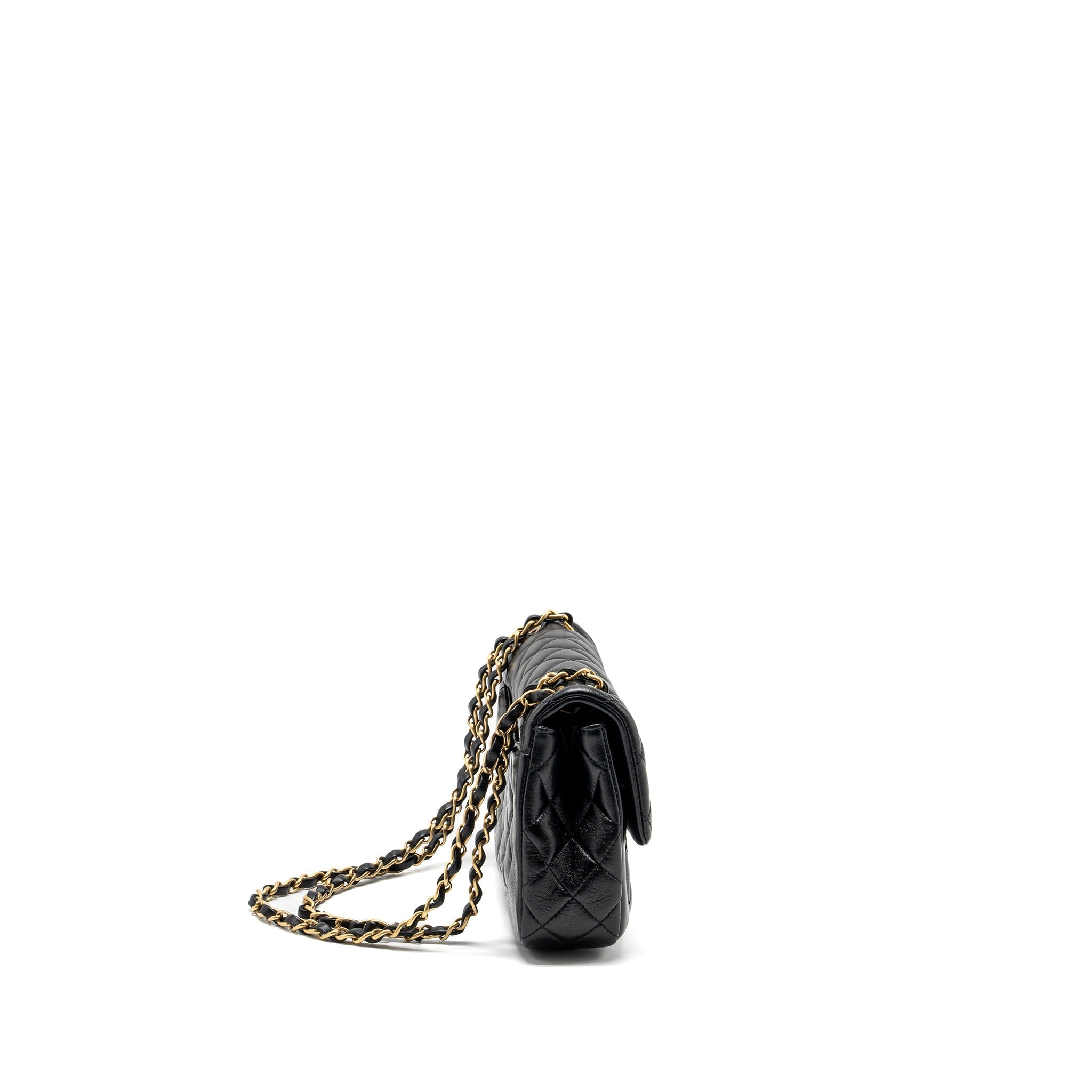 Chanel Quilted Flap Bag Lambskin Black  (Microchip)