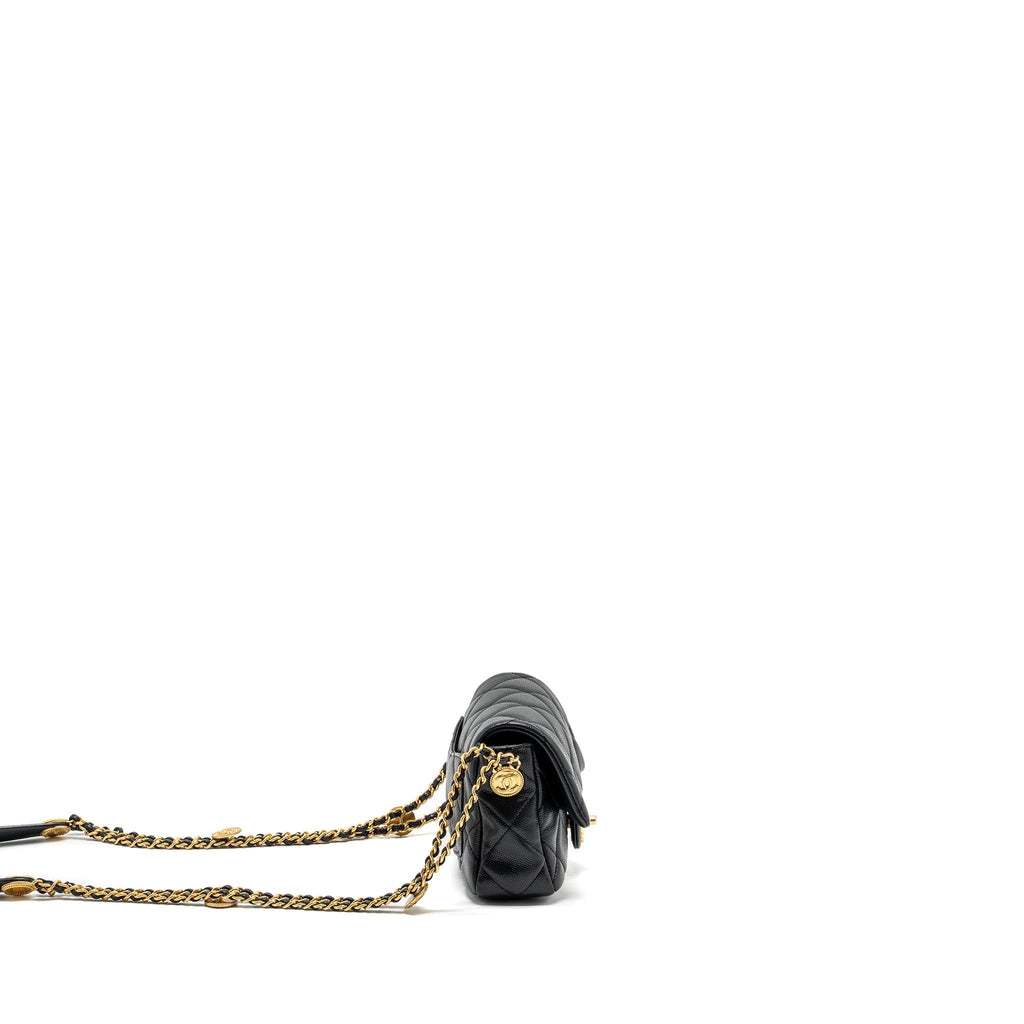 Chanel Mini Twist Your Button Flap Bag Caviar Black  (Microchip)
