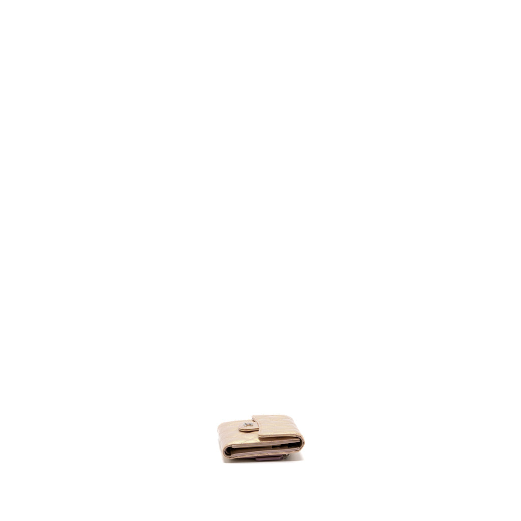 Chanel Classic Small Compact Wallet Calfskin Iridescent Pink