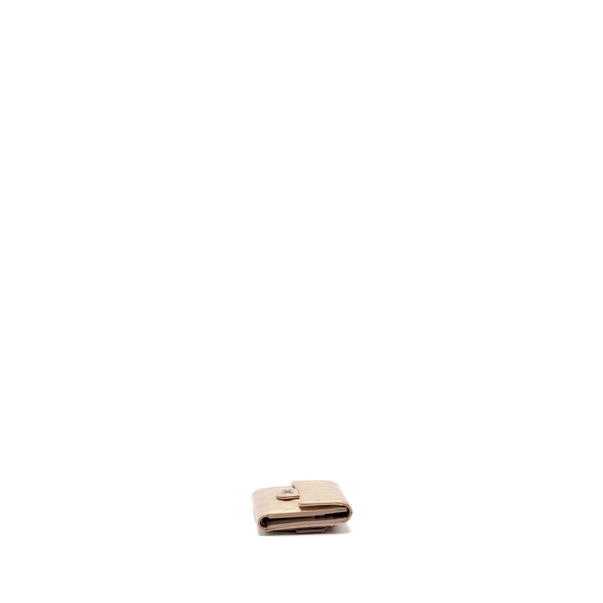 Chanel Classic Small Compact Wallet Calfskin Iridescent Pink