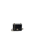 Chanel Mini Square Flap Bag Lambskin Black L (microchip)