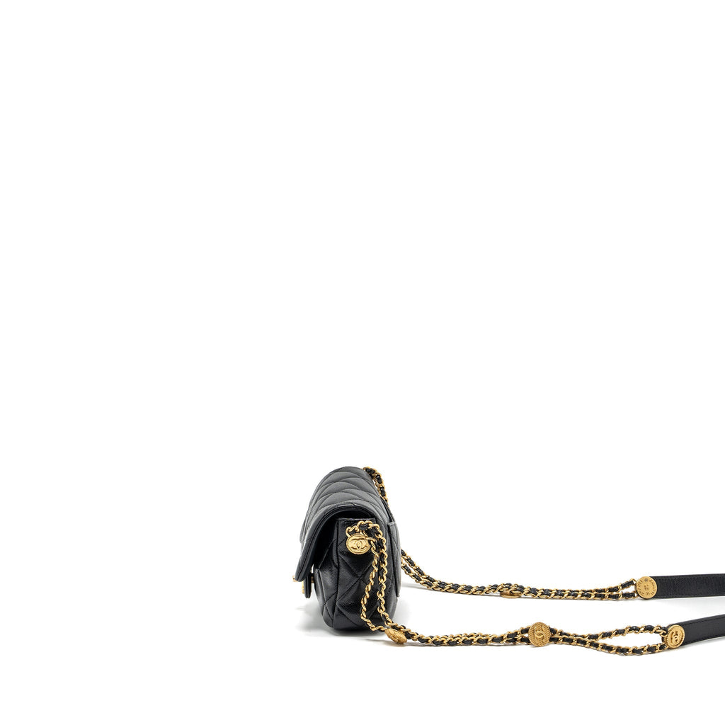 Chanel Mini Twist Your Button Flap Bag Caviar Black  (Microchip)