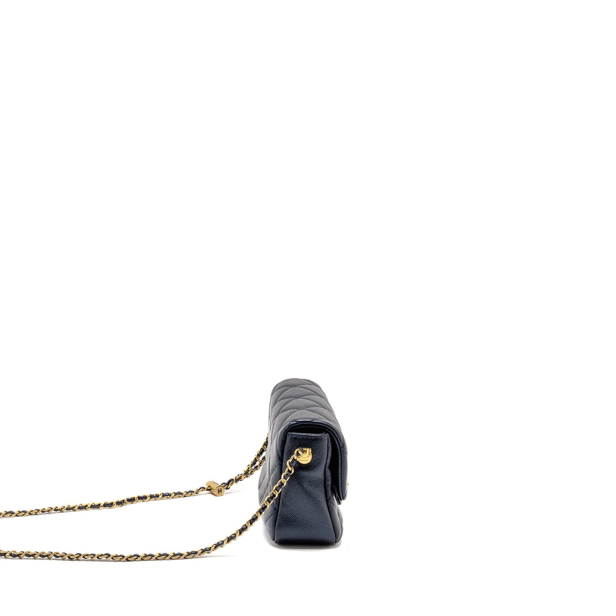 Chanel 21K My Perfect Mini Flap Bag Caviar Iridescent Black  (Microchip)