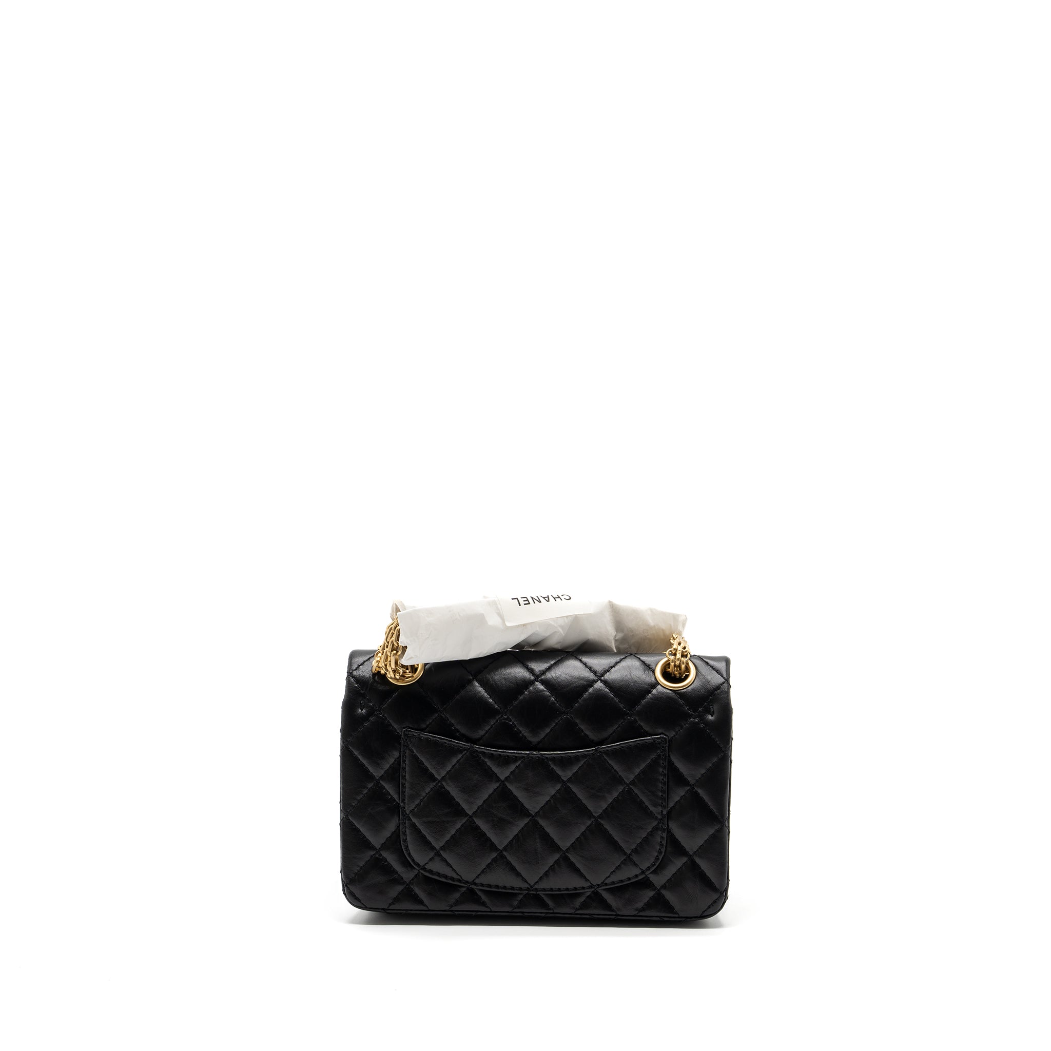 Chanel Mini 2.55 Reissue Flap Bag Aged Calfskin Black Brushed  (Microchip)