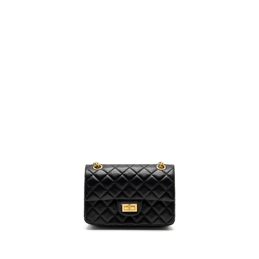 Chanel Mini 2.55 Reissue Flap Bag Aged Calfskin Black Brushed  (Microchip)