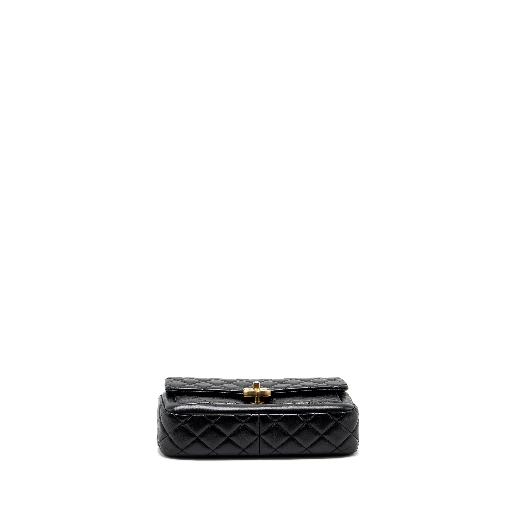 Chanel Quilted Flap Bag Lambskin Black  (Microchip)