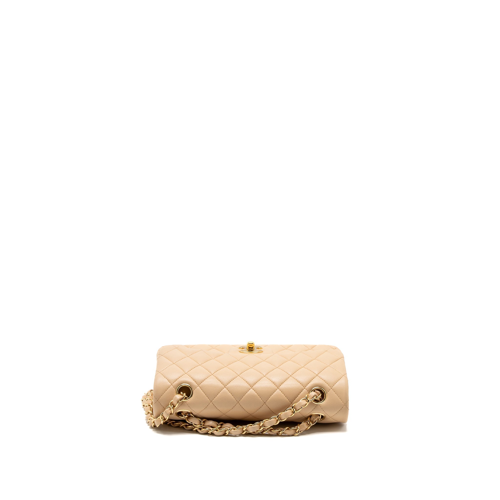 Chanel Small Classic Flap Bag Lambskin Beige