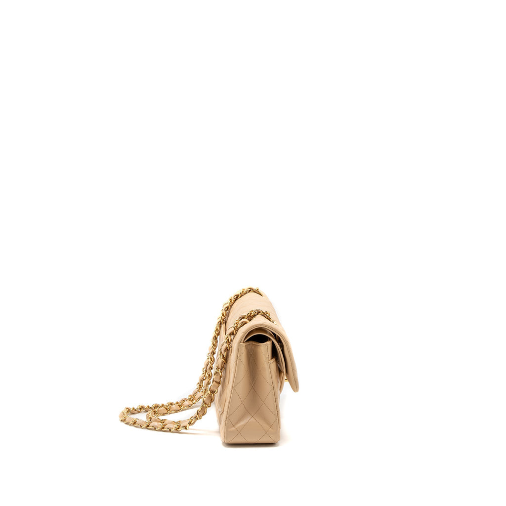 Chanel Small Classic Flap Bag Lambskin Beige