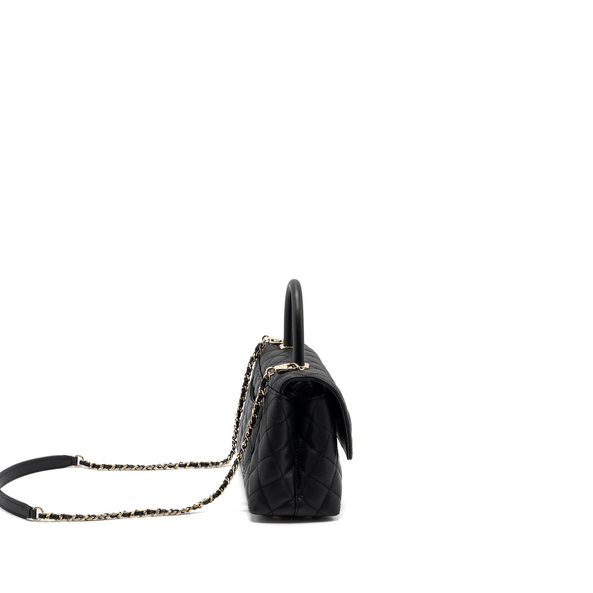 Chanel small coco handle caviar black L  (Microchip)