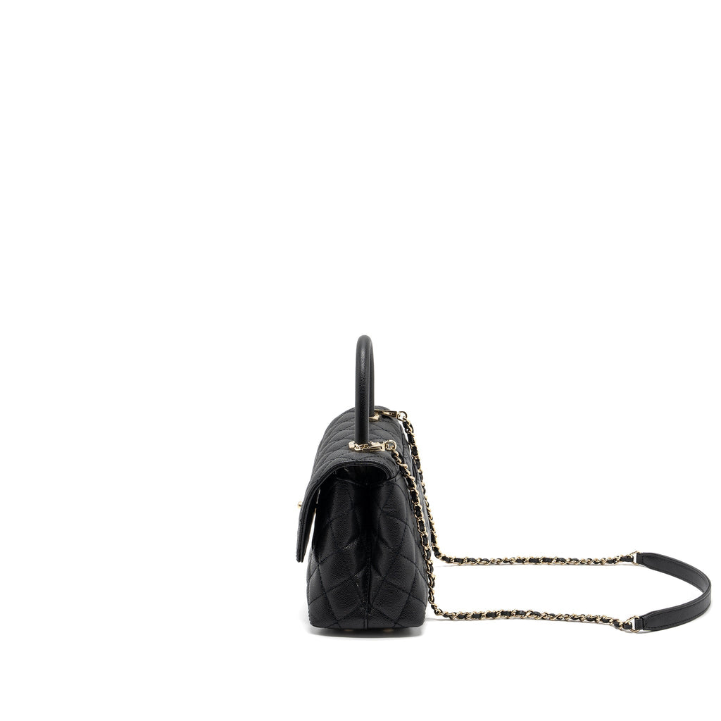 Chanel small coco handle caviar black L  (Microchip)