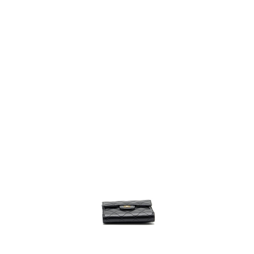 Chanel Classic Compact Wallet Caviar Black (Microchip)