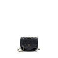 Chanel half moon quilted flap bag Grained Calfskin black
