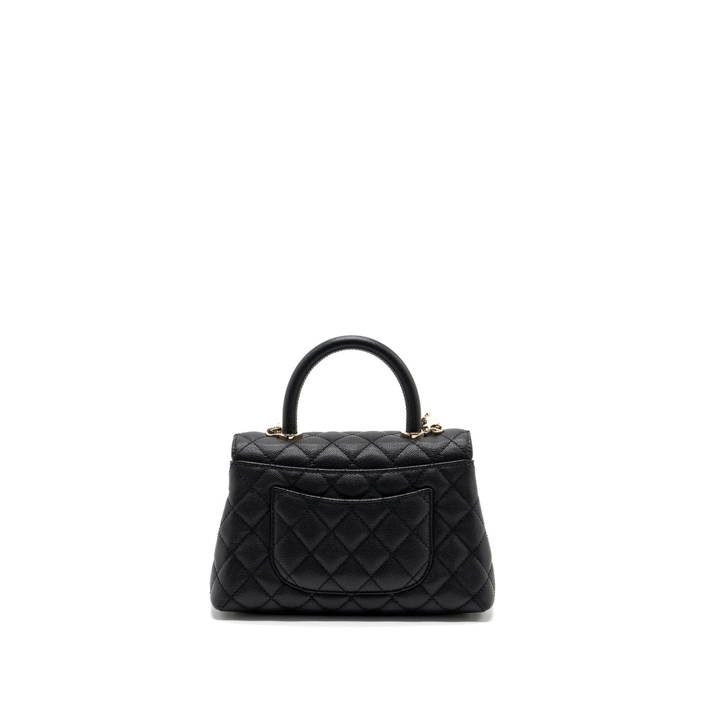 Chanel small coco handle caviar black L  (Microchip)