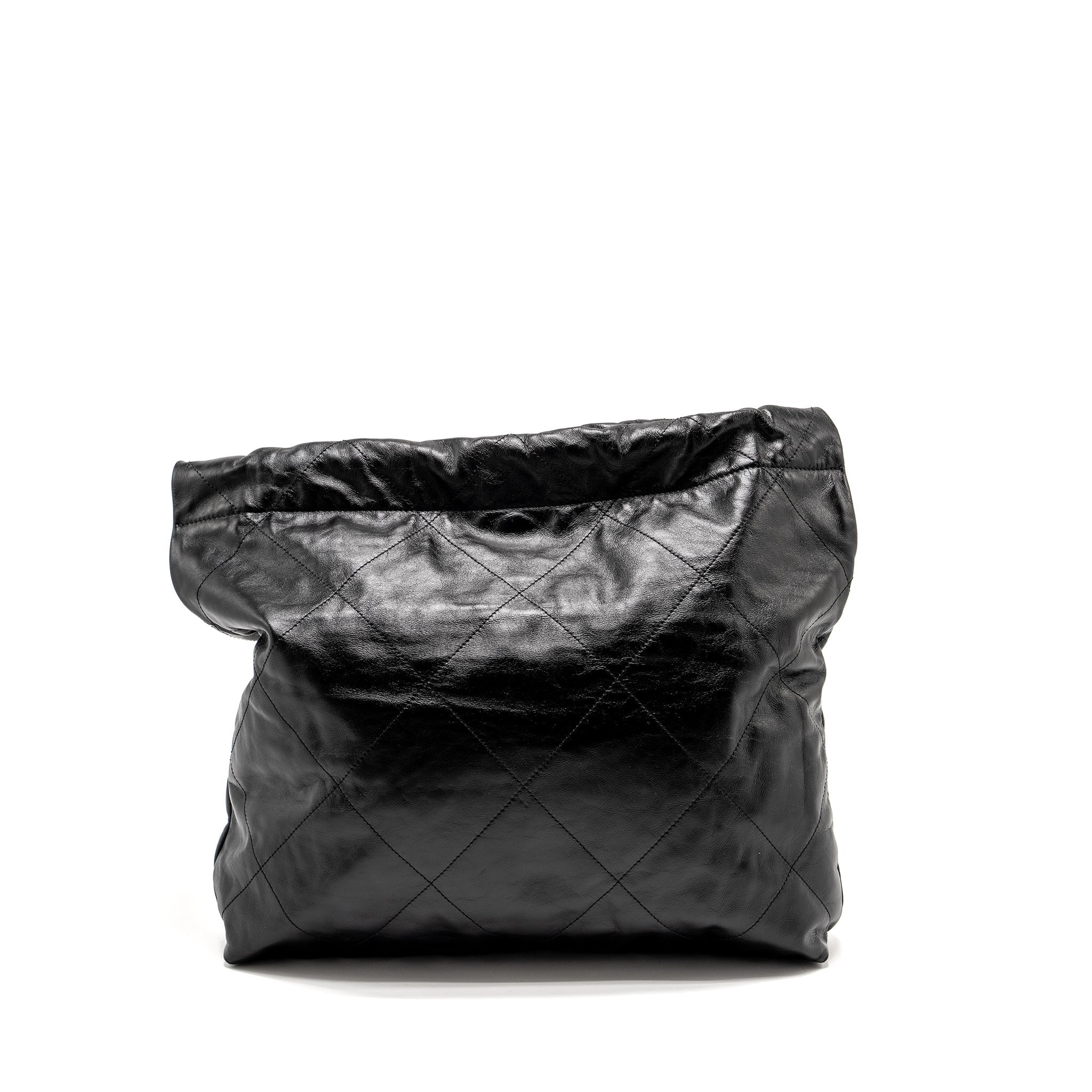Chanel Medium 22 Shiny Calfskin Black  (microchip)