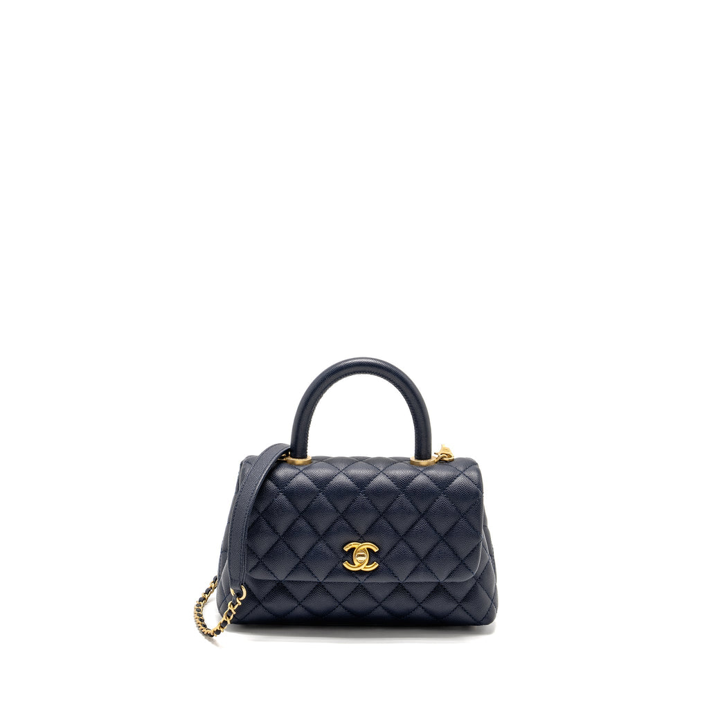 Chanel Small Coco Handle Caviar Navy