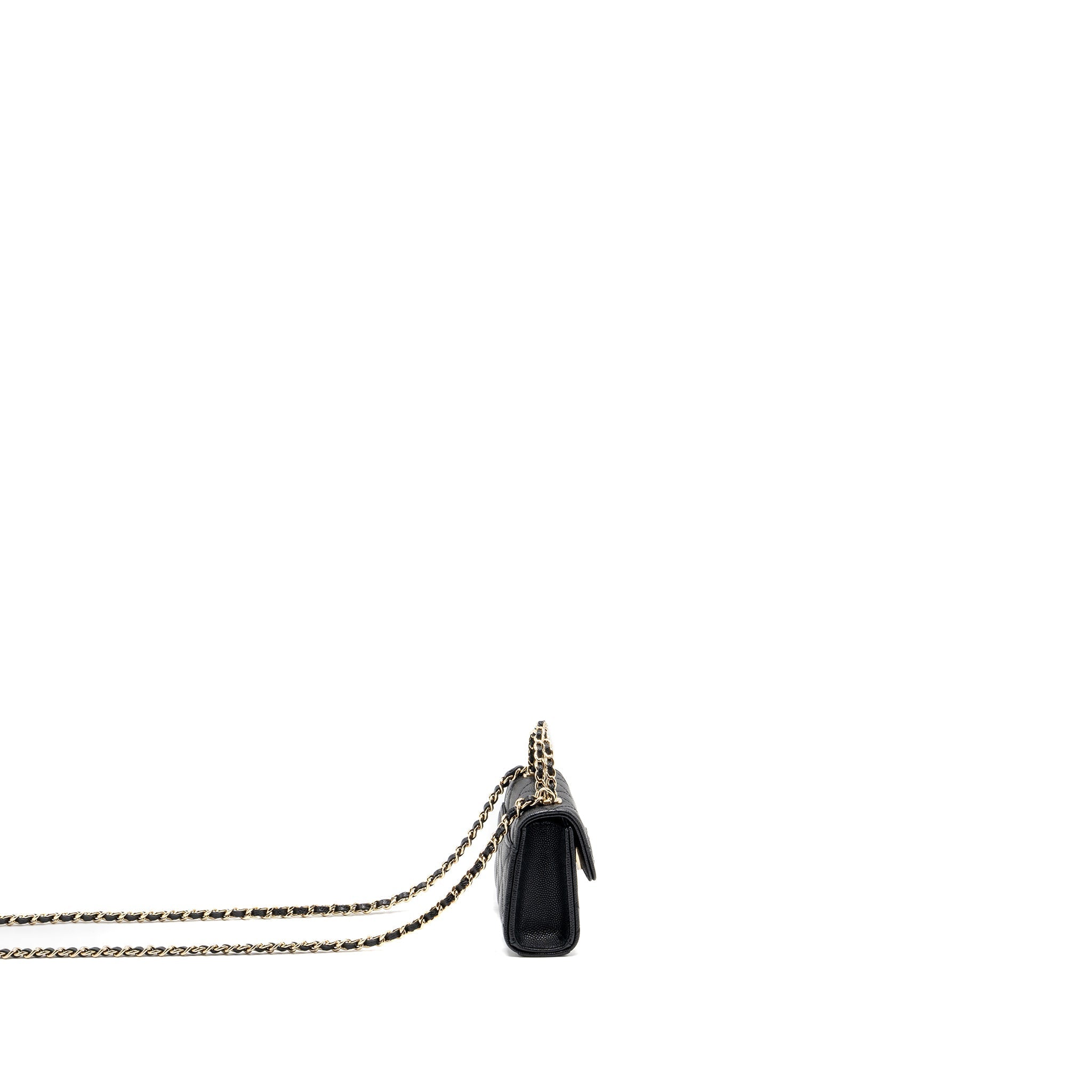 Chanel Top Handle Mini Flap Bag Caviar Black L (Microchip)