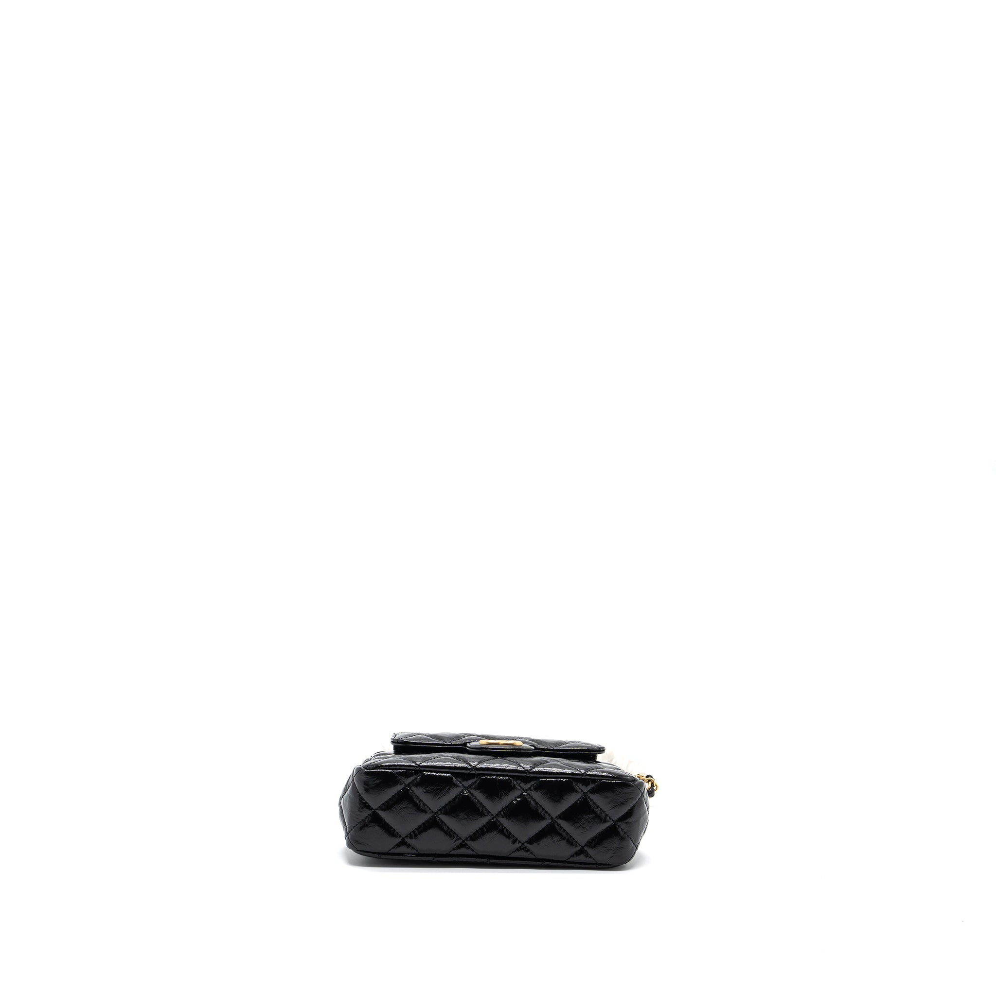 Chanel 23C Small HOBO Bag Shiny Calfskin Black  (Microchip)