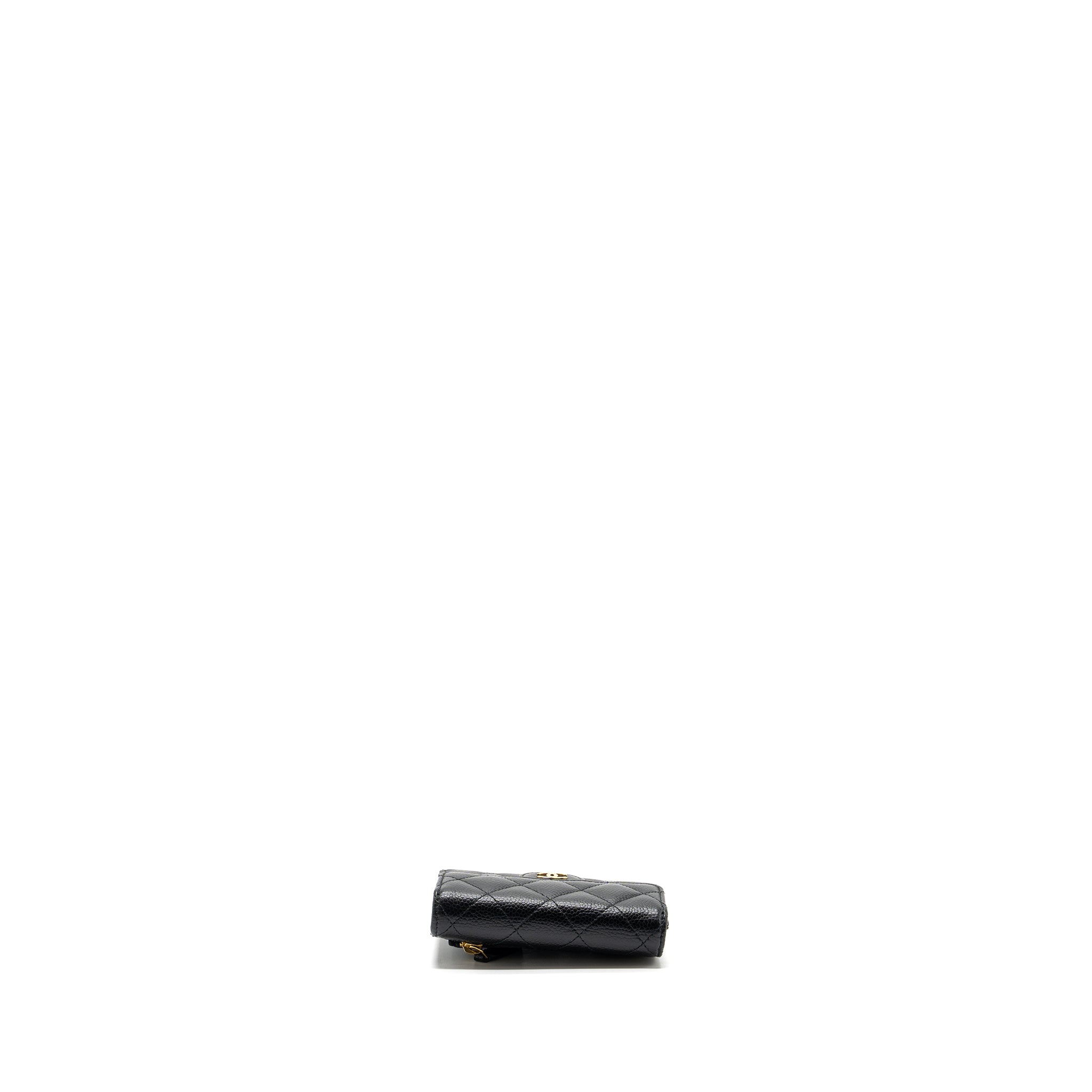 Chanel Classic Compact Wallet Caviar Black (Microchip)