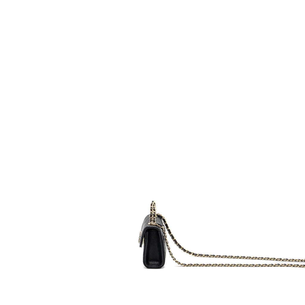 Chanel Top Handle Mini Flap Bag Caviar Black L (Microchip)