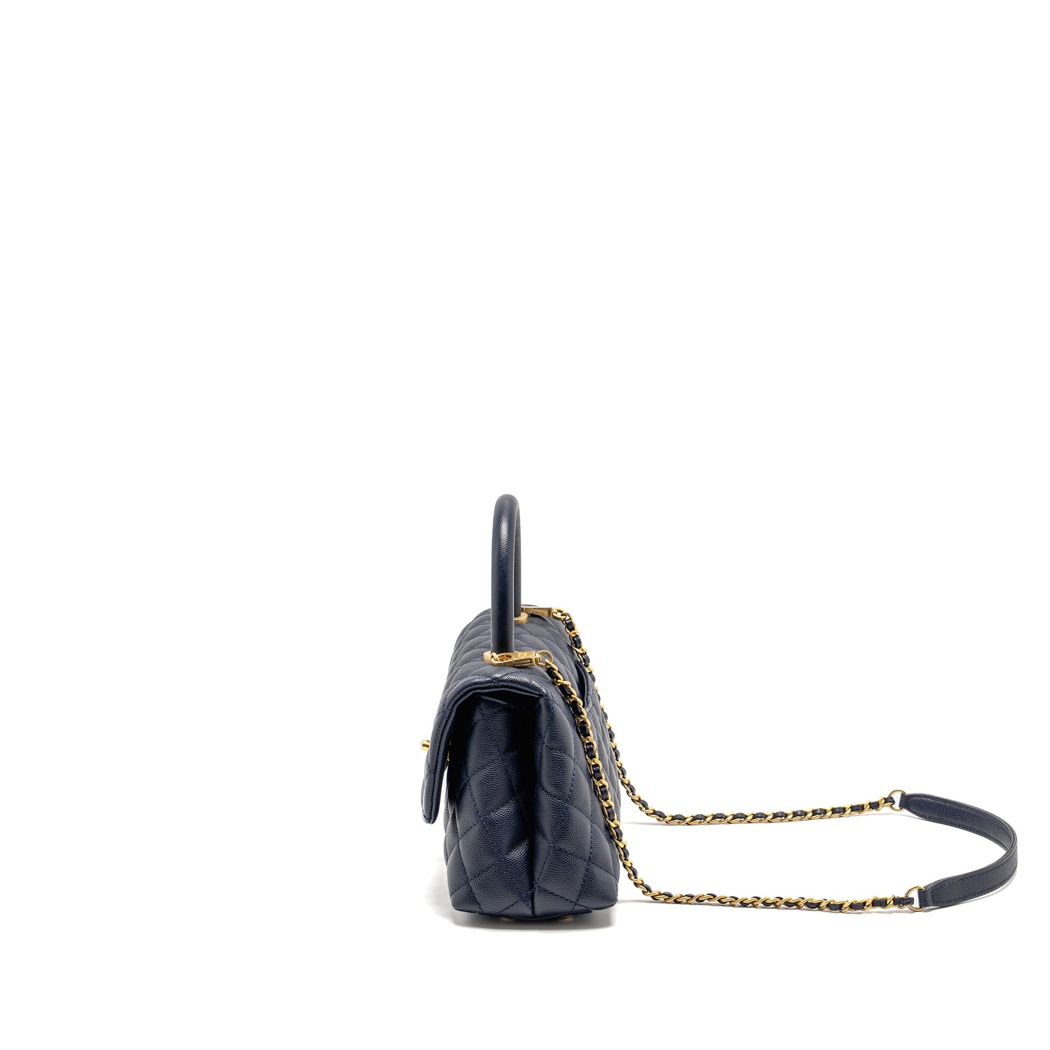 Chanel Small Coco Handle Caviar Navy