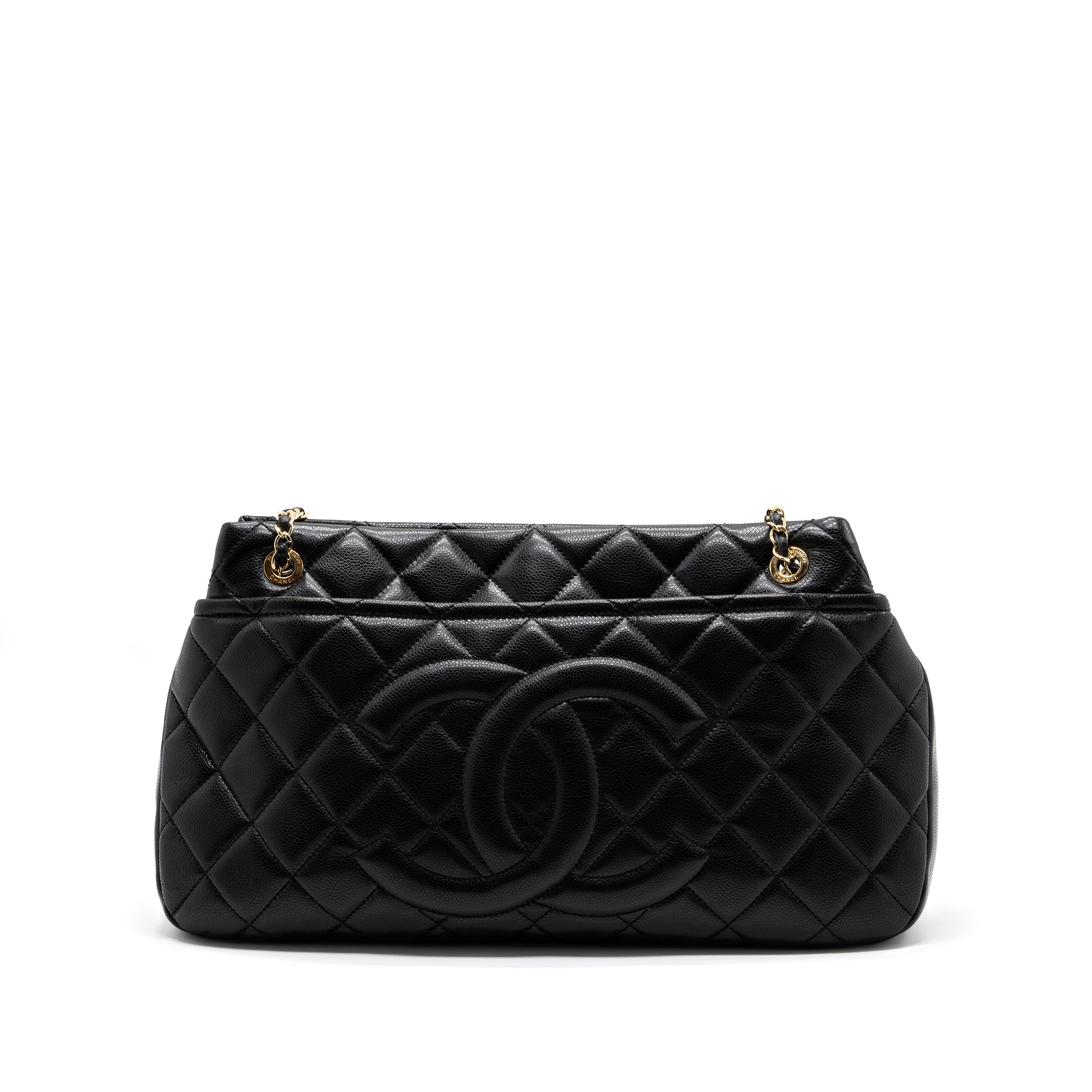 Chanel Matelasse Chain Tote Bag Caviar Black