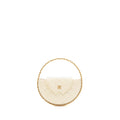 Chanel round clutch patent leather white  (microchip)