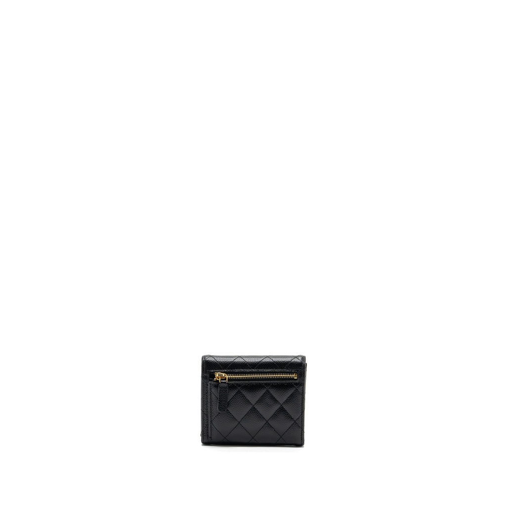 Chanel Classic Compact Wallet Caviar Black (Microchip)