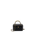 Chanel Top Handle Long Vanity With Chain Lambskin Black (Microchip)