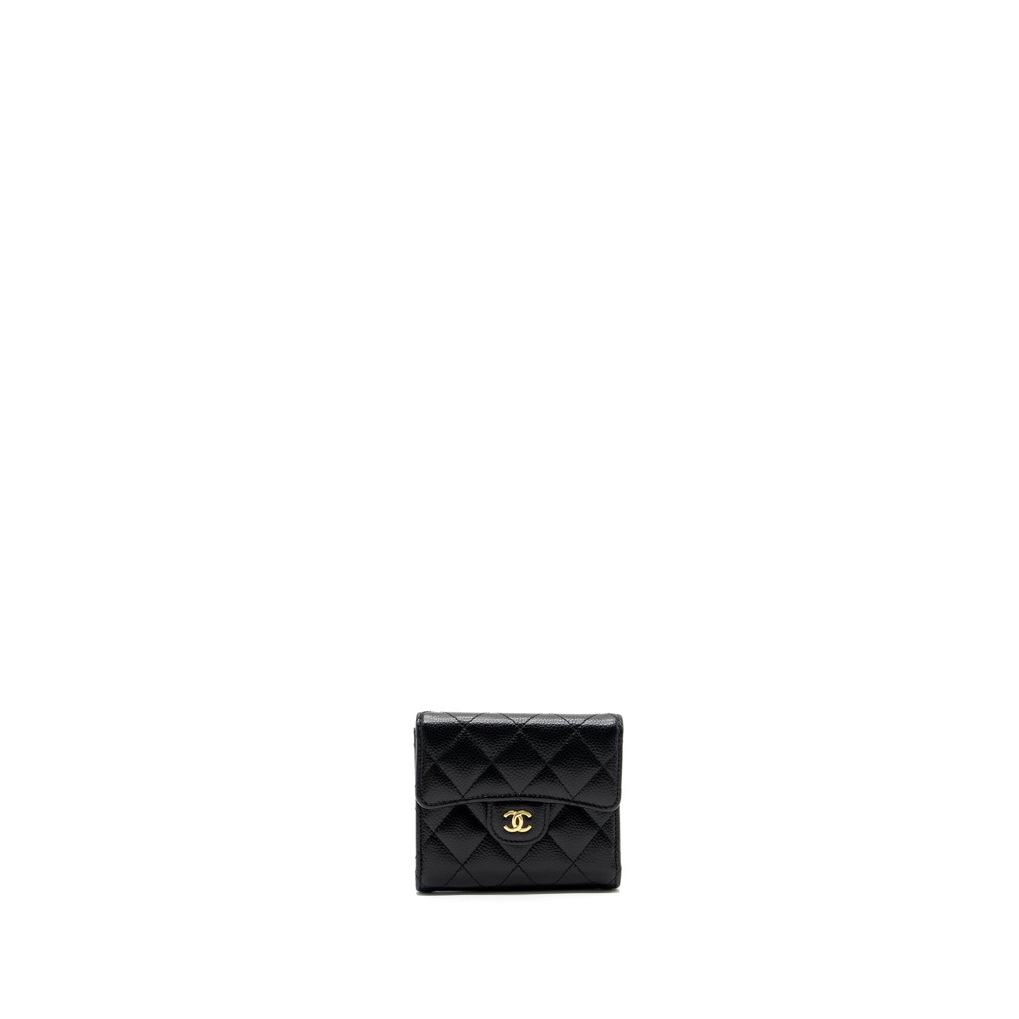 Chanel Classic Compact Wallet Caviar Black (Microchip)