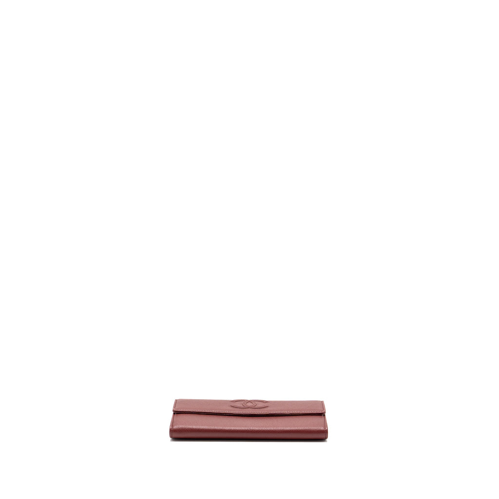 Chanel Flap Long Wallet Calfskin Red