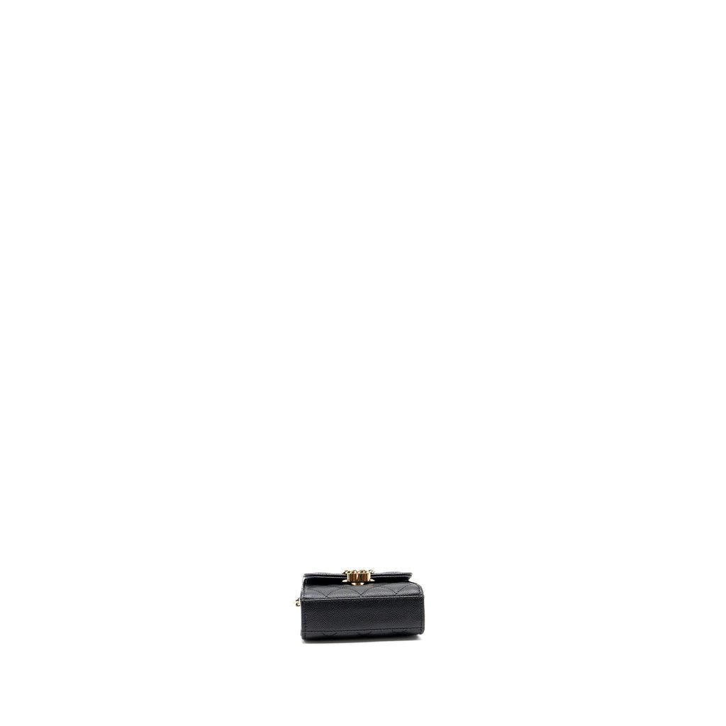 Chanel Top Handle Mini Flap Bag Caviar Black L (Microchip)