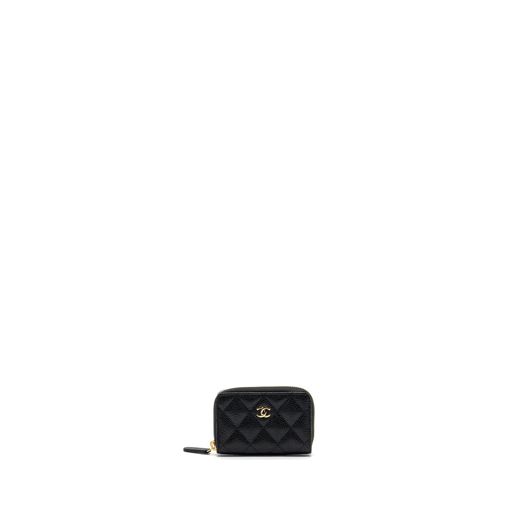 Chanel Zip Card Holder Caviar Black