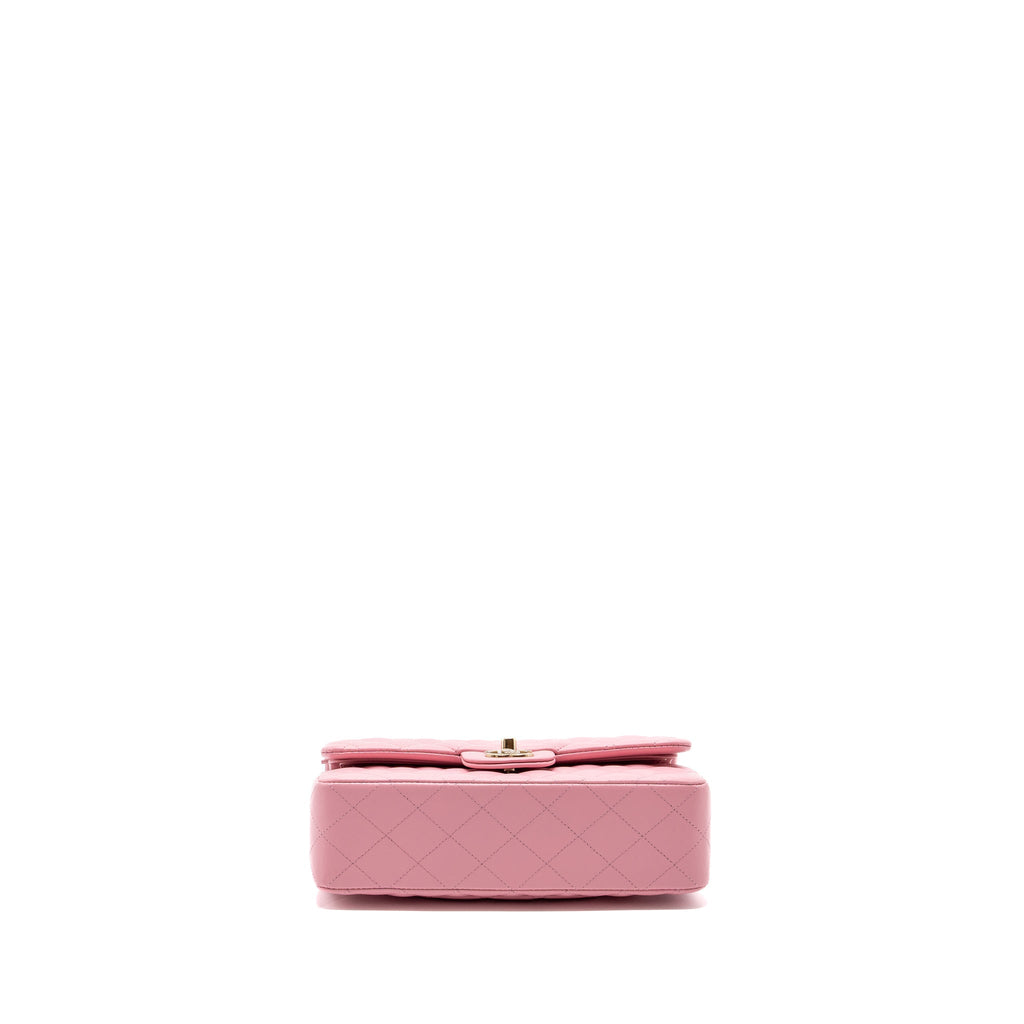 Chanel Small Classic Double Flap Bag Lambskin Pink L(Microchip)