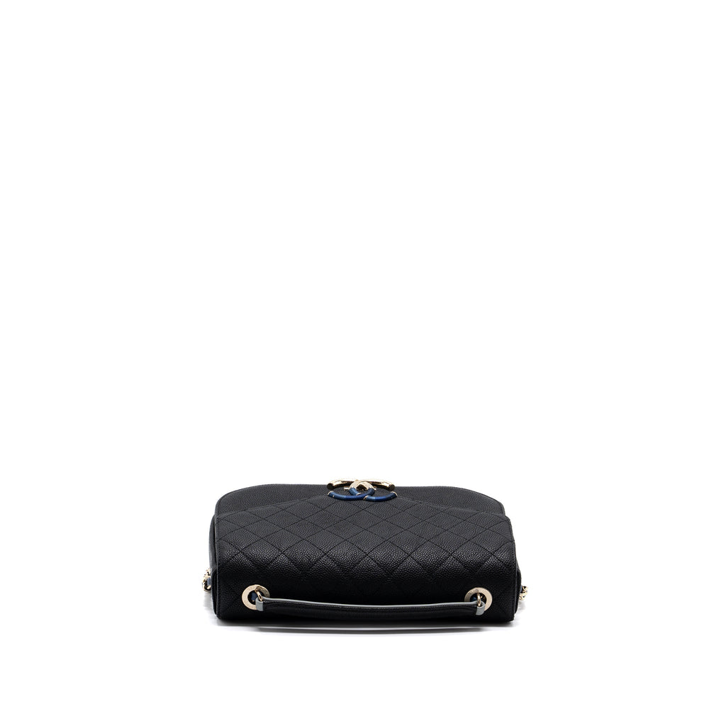 Chanel Flap Bag with handle Caviar Black/Multicolour L