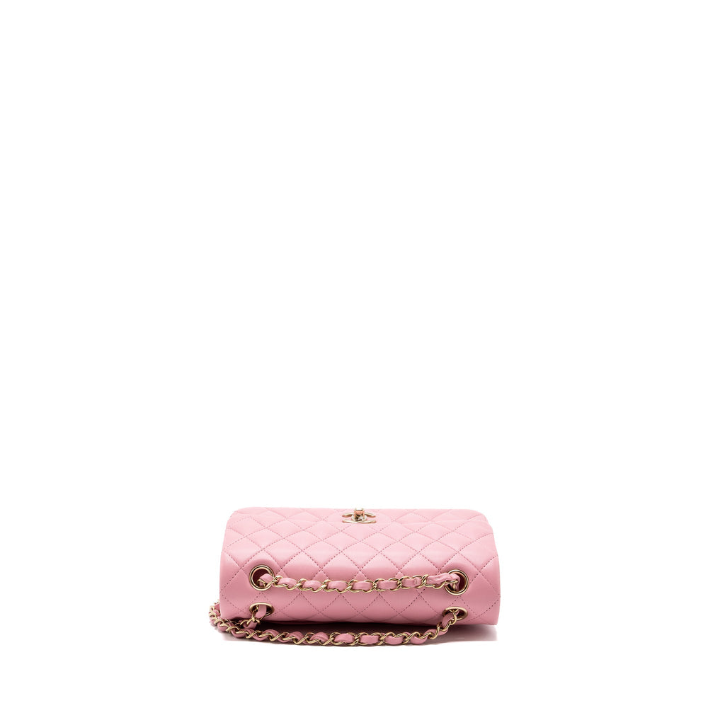 Chanel Small Classic Double Flap Bag Lambskin Pink L(Microchip)