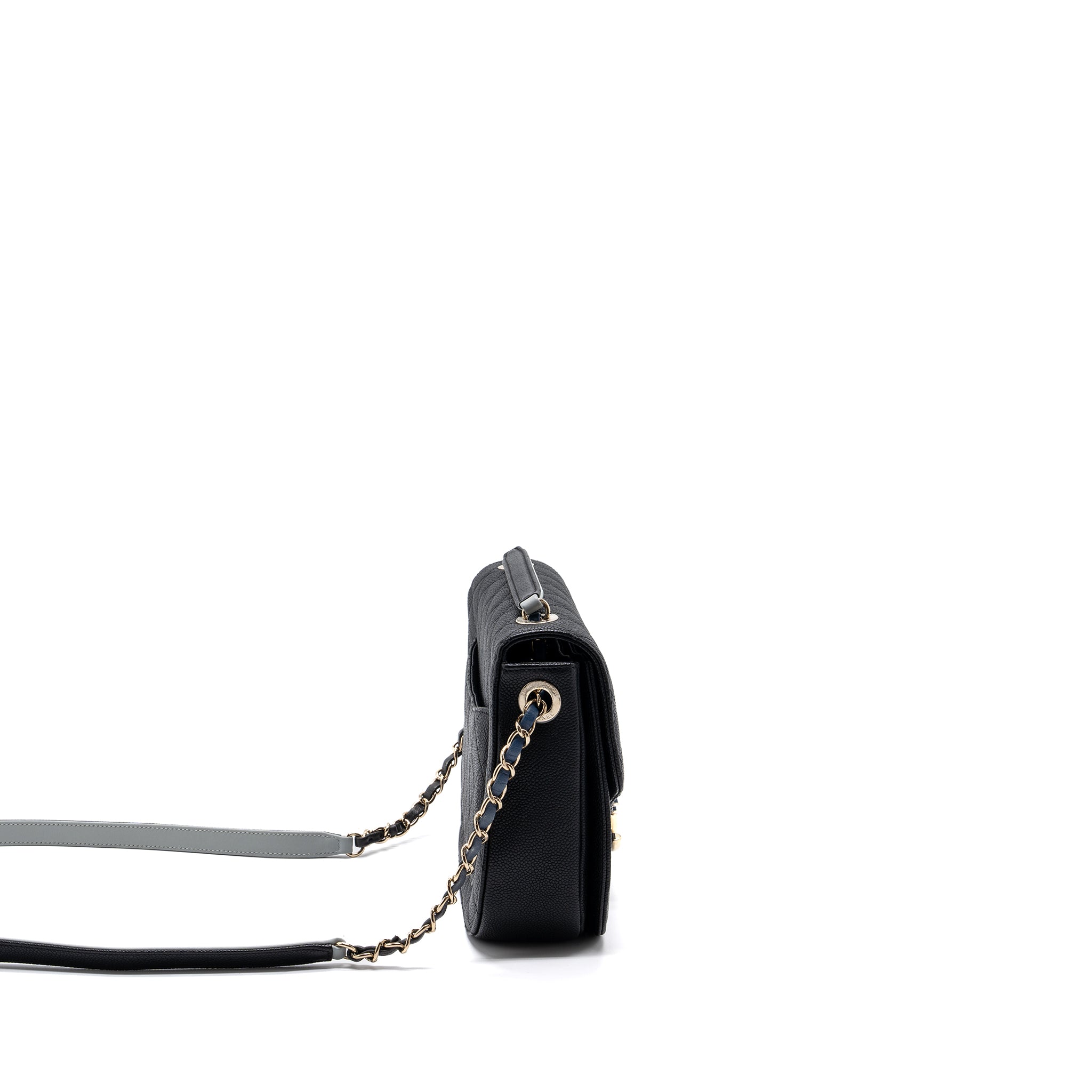 Chanel Flap Bag with handle Caviar Black/Multicolour L
