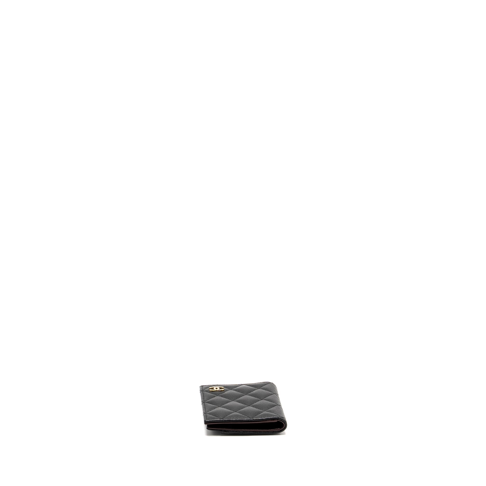 Chanel Compact Card Holder Caviar Black L
