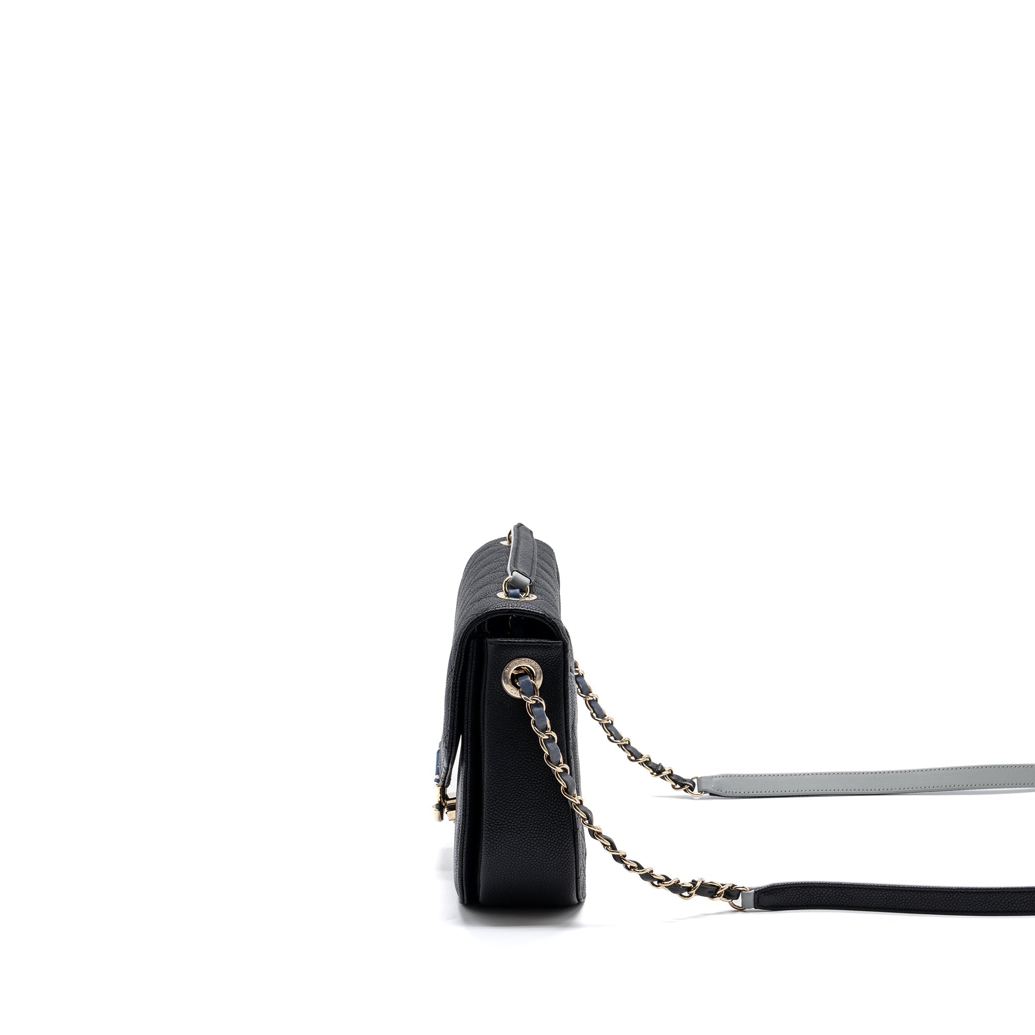 Chanel Flap Bag with handle Caviar Black/Multicolour L